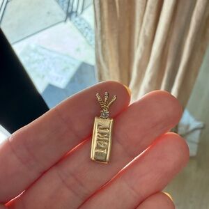 14k yellow gold ingot charm with diamond